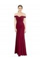 Best Off the Shoulder Long Chiffon Prom Dress with Pleats UK