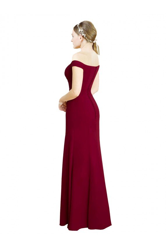 Best Off the Shoulder Long Chiffon Prom Dress with Pleats UK