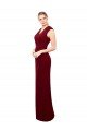 Best Cap Sleeves Chiffon Prom Dress with Pleated V-Neck Bodice UK