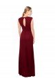 Best Cap Sleeves Chiffon Prom Dress with Pleated V-Neck Bodice UK