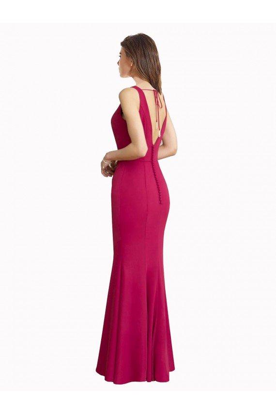 Best V-Neck Mermaid Chiffon Prom Dress with V-Back and Belt UK