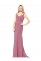 Best Long Slim Chiffon Prom Dress with Beaded Waist UK