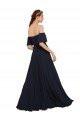 Best Off the Shoulder Floaty Sleeves Chiffon Prom Dress with High Slit UK