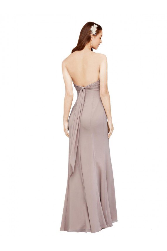 Best Fit and Flare Long Chiffon Prom Dress with Sash and Open Back UK