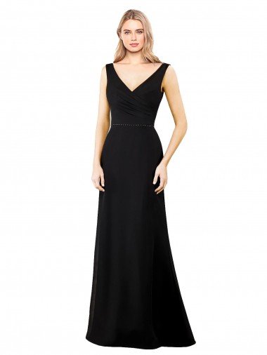 Best V-Neckline Chiffon Prom Dress with Draped Bodice UK