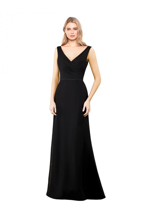 Best V-Neckline Chiffon Prom Dress with Draped Bodice UK