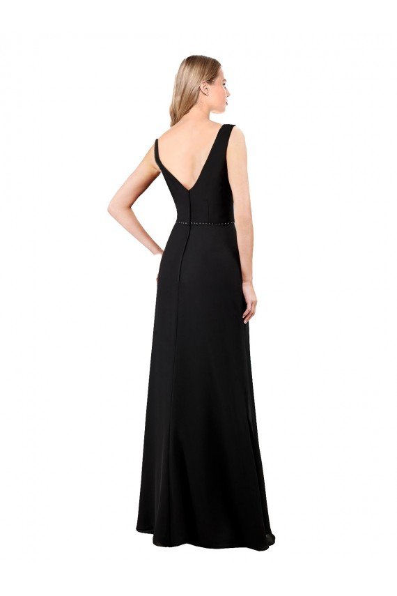 Best V-Neckline Chiffon Prom Dress with Draped Bodice UK