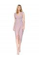 Best Cocktail Length High Low Mermaid Chiffon Wrapped Prom Dress UK