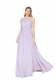Best High Neck Halter Shirred Chiffon Prom Dress UK