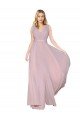 Best Draped V-Neck Long Chiffon Prom Dress with Shirred Bodice UK