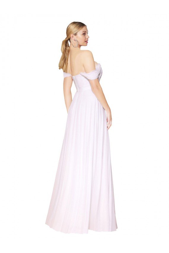 Best Off the Shoulder Long Full Length Chiffon Prom Dress UK