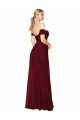 Best Shirred Sweetheat Neckline Off the Shoulder Long Chiffon Prom Dress UK