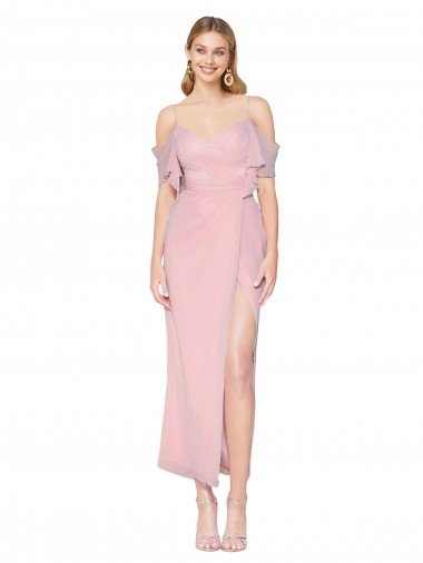 Best Mermaid Cold Shoulder Short Knee Length Chiffon Prom Dress UK