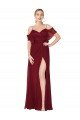 Best Cold Shoulder Long Mermaid Chiffon Prom Dress with Straps UK