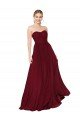 Best Draped Strapless Long A-Line Chiffon Prom Dress UK