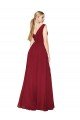 Best Draped Mermaid Long V-Neck Chiffon Prom Dress with High Slit UK