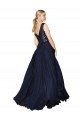 Best High Neck V-Neck Long Chiffon Prom Dress with Sequin Top UK