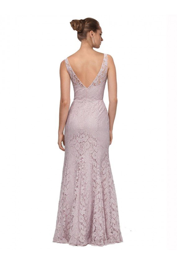 Best Lace V-Neckline Long Full Length Prom Dress UK
