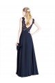Best Bateaux Neckline A-Line Lace Prom Dress with Top Nude Layer UK