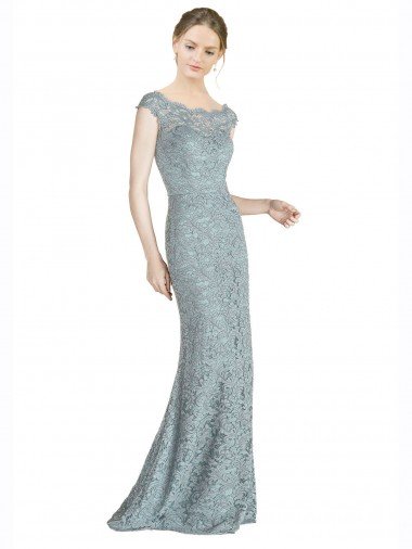 Best Off the Shoulder Mermaid Lace Prom Dress with Cap Sleeves UK