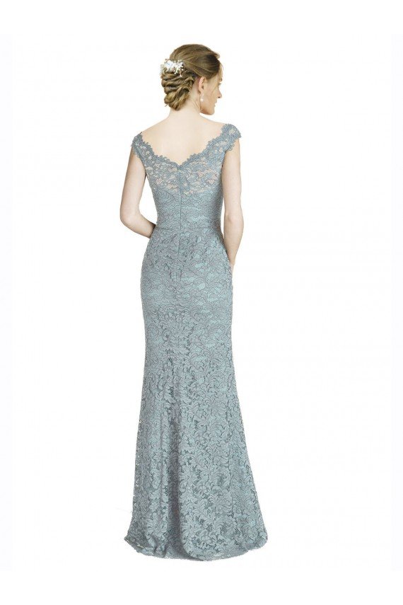 Best Off the Shoulder Mermaid Lace Prom Dress with Cap Sleeves UK