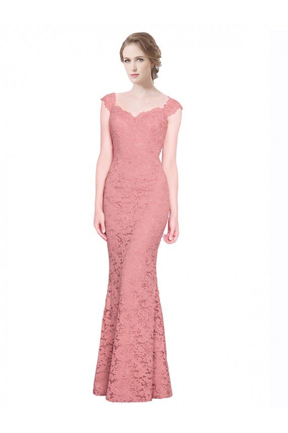 Best Sweetheart Mermaid Long Lace Prom Dress with Wide Straps UK