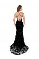 Best High Neckline Lace Open Back Prom Dress with High Slit UK