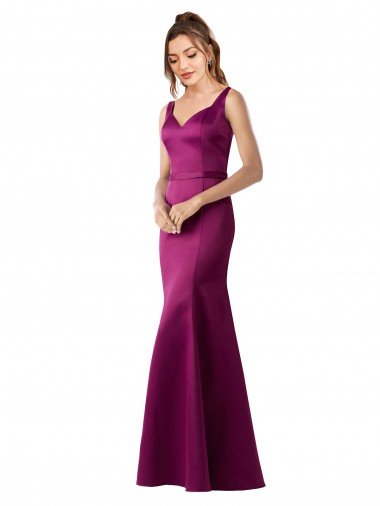 Best Fitted Sexy Open Back Satin Prom Dress with Floral Details UK