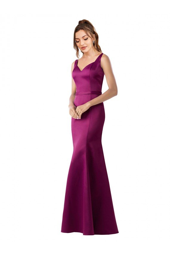 Best Fitted Sexy Open Back Satin Prom Dress with Floral Details UK
