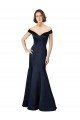 Best Fit and Flare Satin Prom Dress with Off the Shoulder Neckline UK