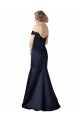 Best Fit and Flare Satin Prom Dress with Off the Shoulder Neckline UK