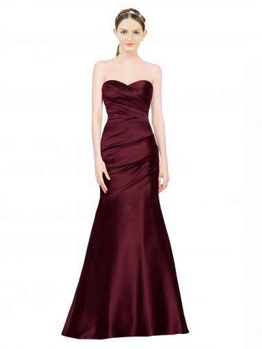 Best Mermaid Sweetheart Soft Satin Prom Dress with Pleats UK