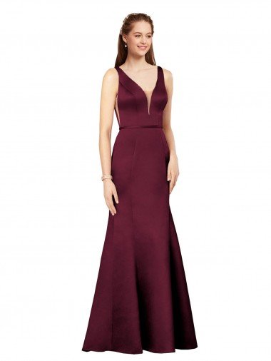 Best Sexy Satin Prom Dress with Side Cutouts UK