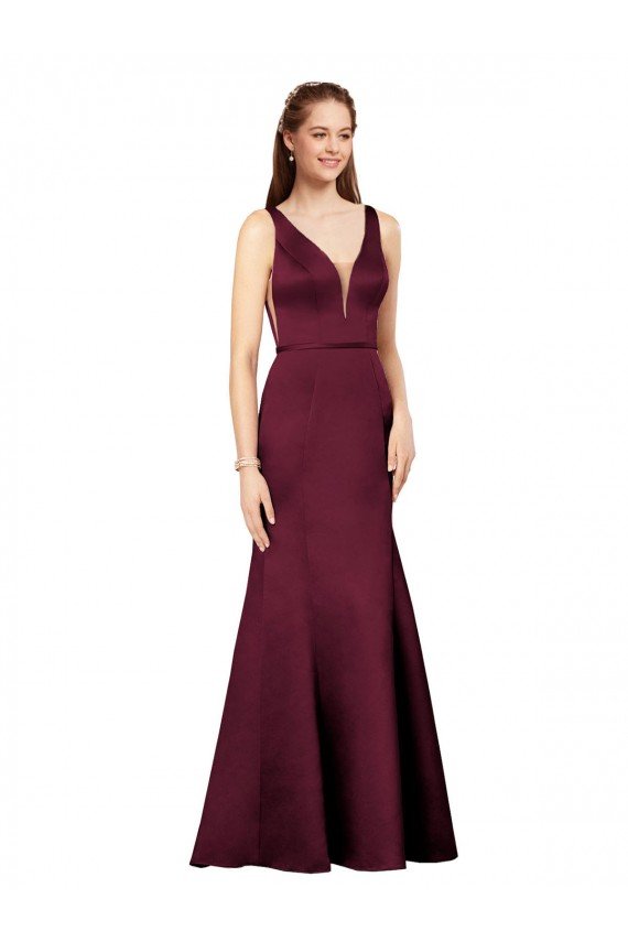 Best Sexy Satin Prom Dress with Side Cutouts UK