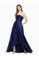 Best High Low Strapless Satin Prom Dress with Pockets UK