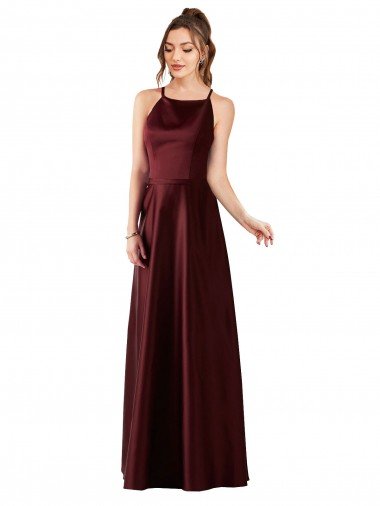 Best Sleek Satin Prom Dress with Pockets UK