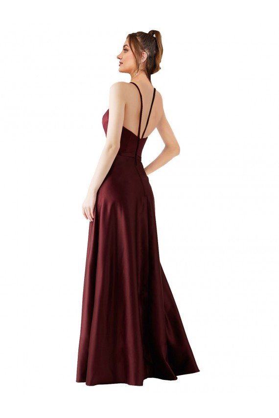 Best Sleek Satin Prom Dress with Pockets UK