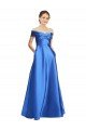 Best Sleeveless Off the Shoulder Ball Gown Satin Prom Dress UK