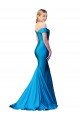 Best Off the Shoulder Long Chapel Train Satin Prom Dress UK