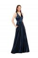 Best Long Satin Prom Dress with Halter Neckline UK