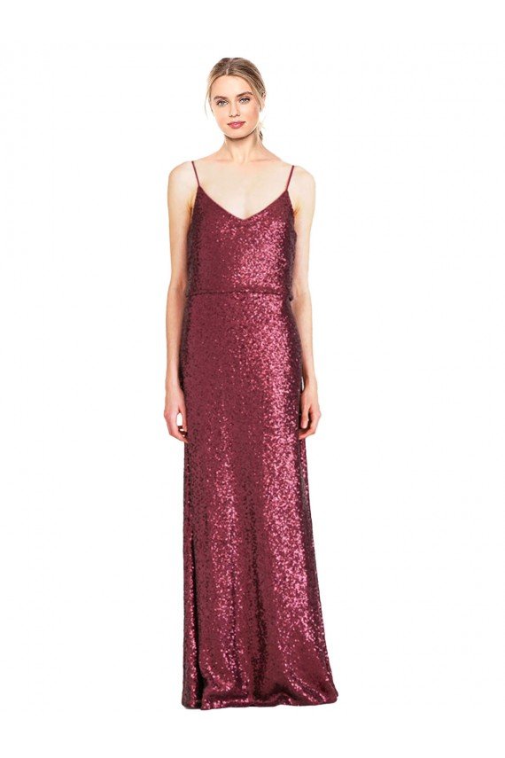 Best High Neck Halter Long Slim Sequin Prom Dress with V-Neck and Blouson Bodice UK