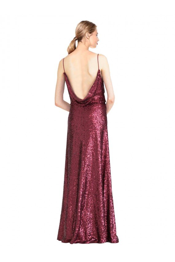 Best High Neck Halter Long Slim Sequin Prom Dress with V-Neck and Blouson Bodice UK