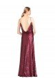 Best High Neck Halter Long Slim Sequin Prom Dress with V-Neck and Blouson Bodice UK