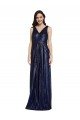Best Long V-Neck Sparking Sequin Prom Dress with Low V-Back UK