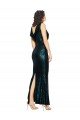 Best V-Neck Full Length Sequin Prom Dress with Draped Back UK