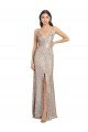 Best V-Neck Fully Sequin Prom Dress with V-Back and Front Slit UK