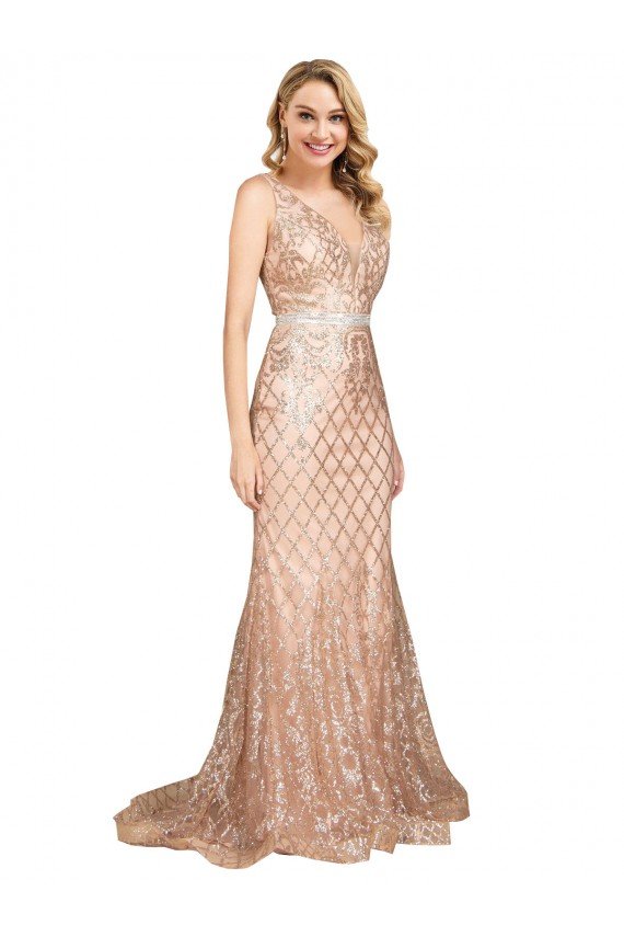 Best Sleek Long Mermaid Sparkling Sequin Prom Dress UK
