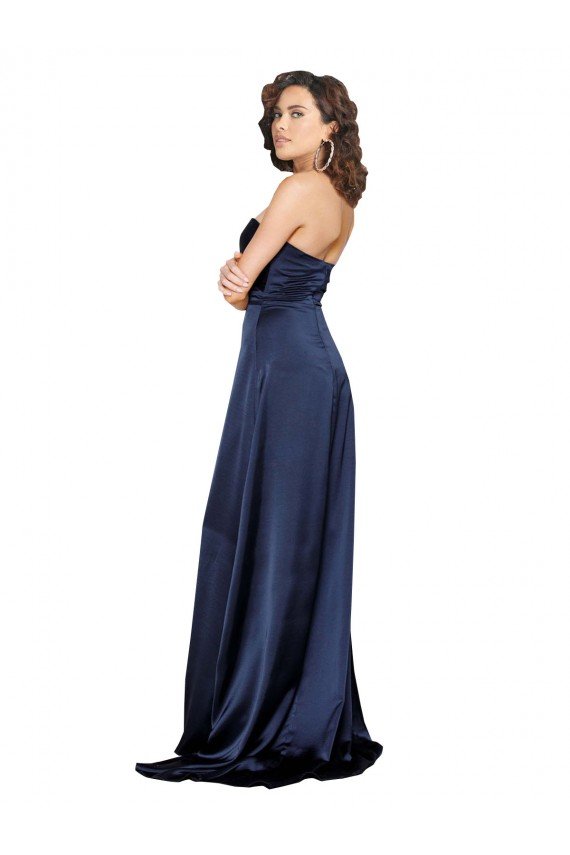 Best Knotted Sweetheart Silky Satin Prom Dress with High Side Split UK