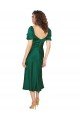 Best Ruched Sleeve Silky Satin Prom Dress UK