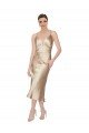 Best Empire Waist Silky Satin Midi Length Cocktail Dress / Prom Dress UK